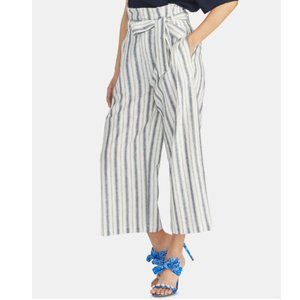 Rachel Roy Women's Striped Paperbag Linen Blend Casual Pants